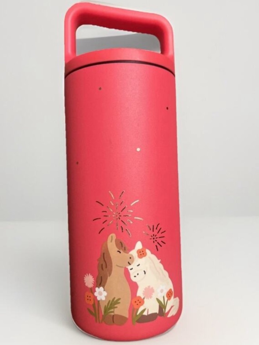 Starbucks MiiR Pink Floral lunar new Year Travel Tumbler